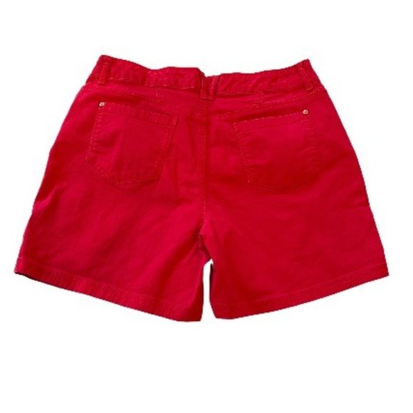 Gloria Vanderbilt Women's Shorts 12 Red 5 Pocket Embroidery and Rhinestones - Picture 2 of 5